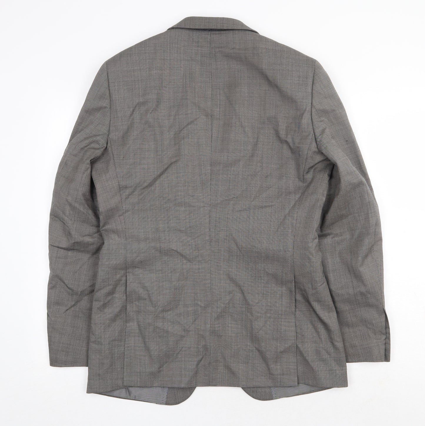 One Six Five Mens Grey Polyester Jacket Suit Jacket Size 38 Regular