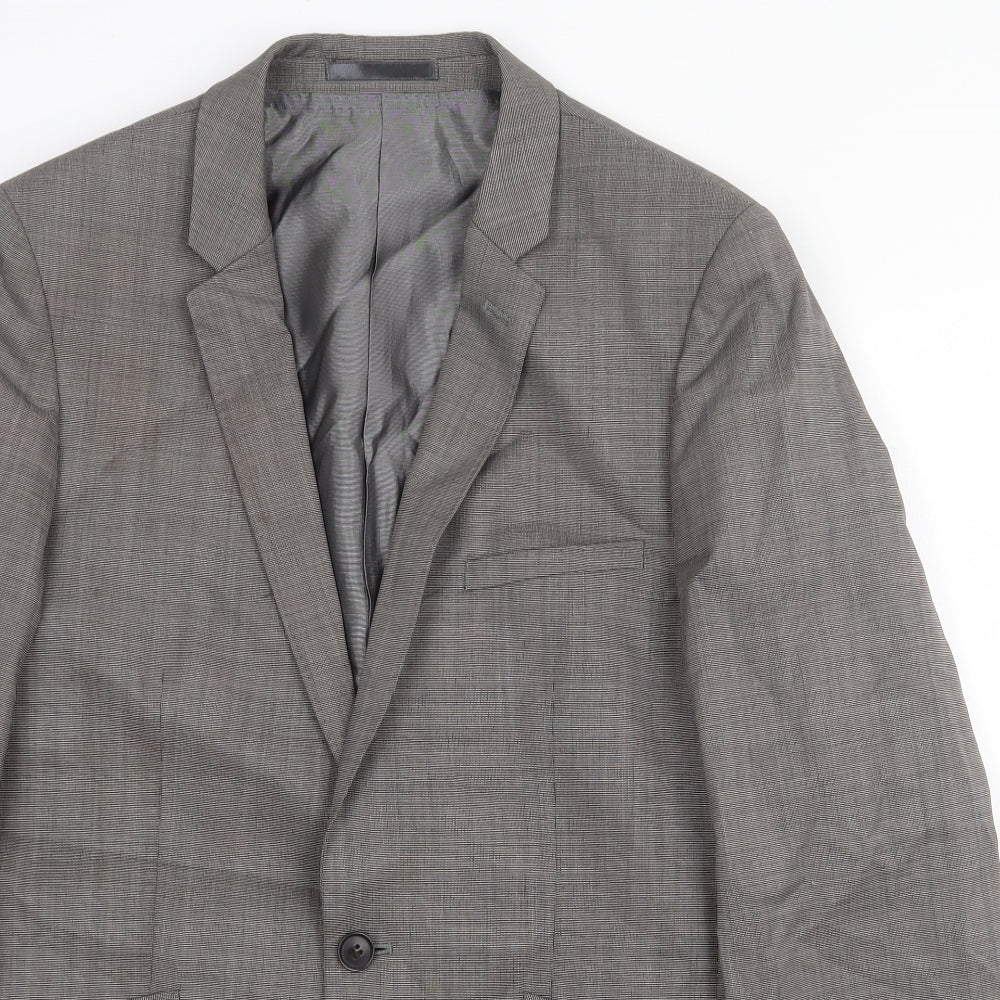 One Six Five Mens Grey Polyester Jacket Suit Jacket Size 38 Regular