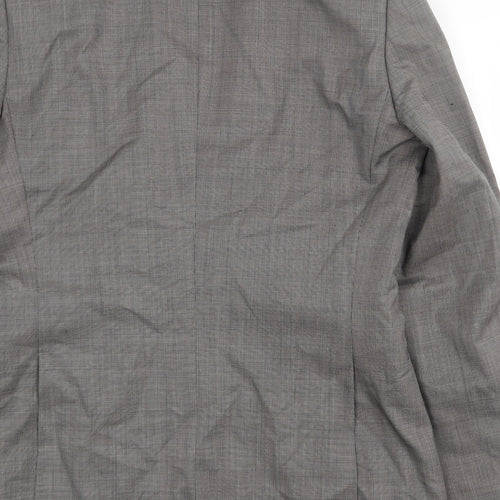 One Six Five Mens Grey Polyester Jacket Suit Jacket Size 38 Regular