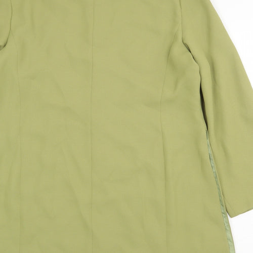 Sensations Womens Green Overcoat Coat Size L Button