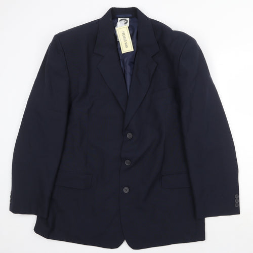 Premier Man Mens Blue Polyester Jacket Suit Jacket Size 44 Regular