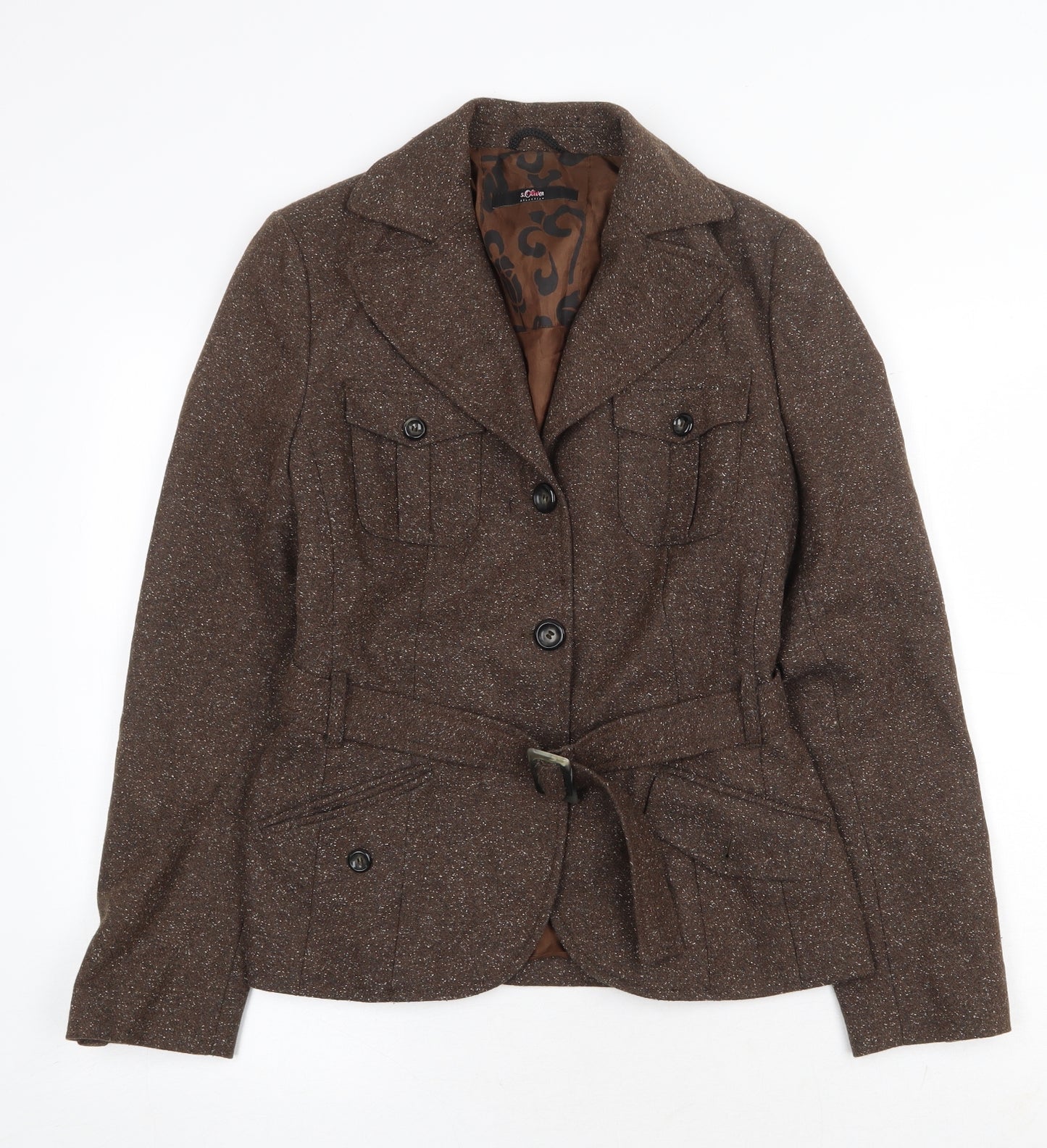 s.Oliver Womens Brown Jacket Size 10 Button