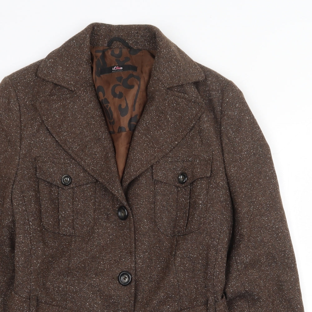 s.Oliver Womens Brown Jacket Size 10 Button