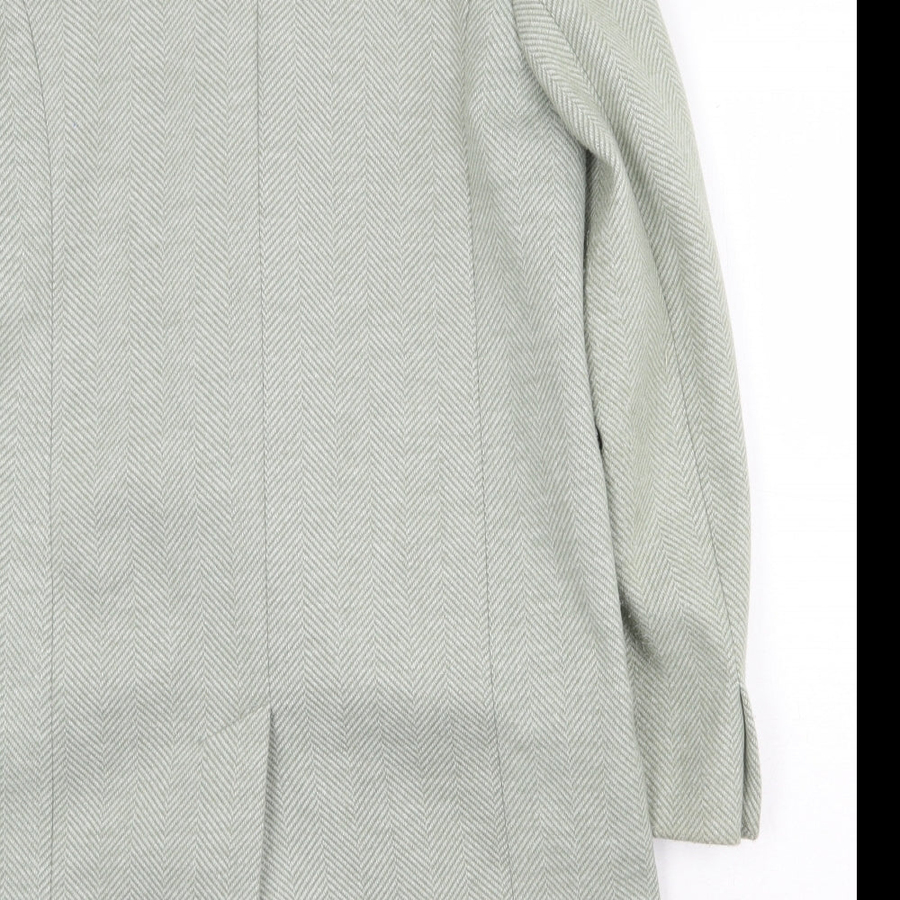 NEXT Womens Green Herringbone Jacket Blazer Size 10 Button