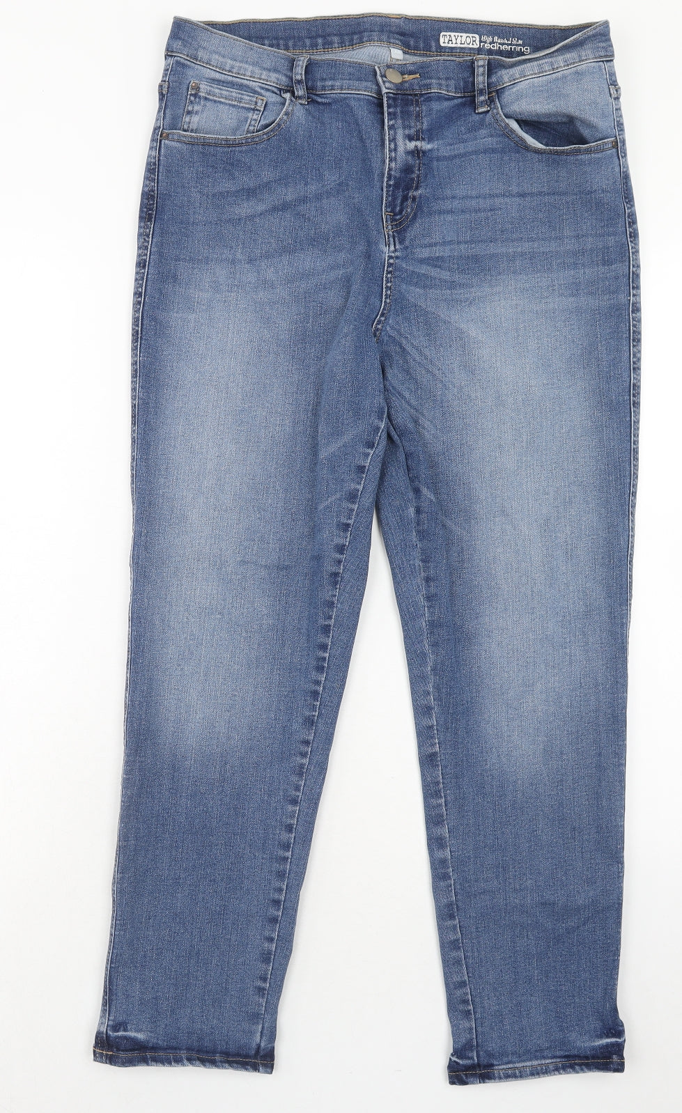 Red Herring Womens Blue Cotton Skinny Jeans Size 16 Regular Zip