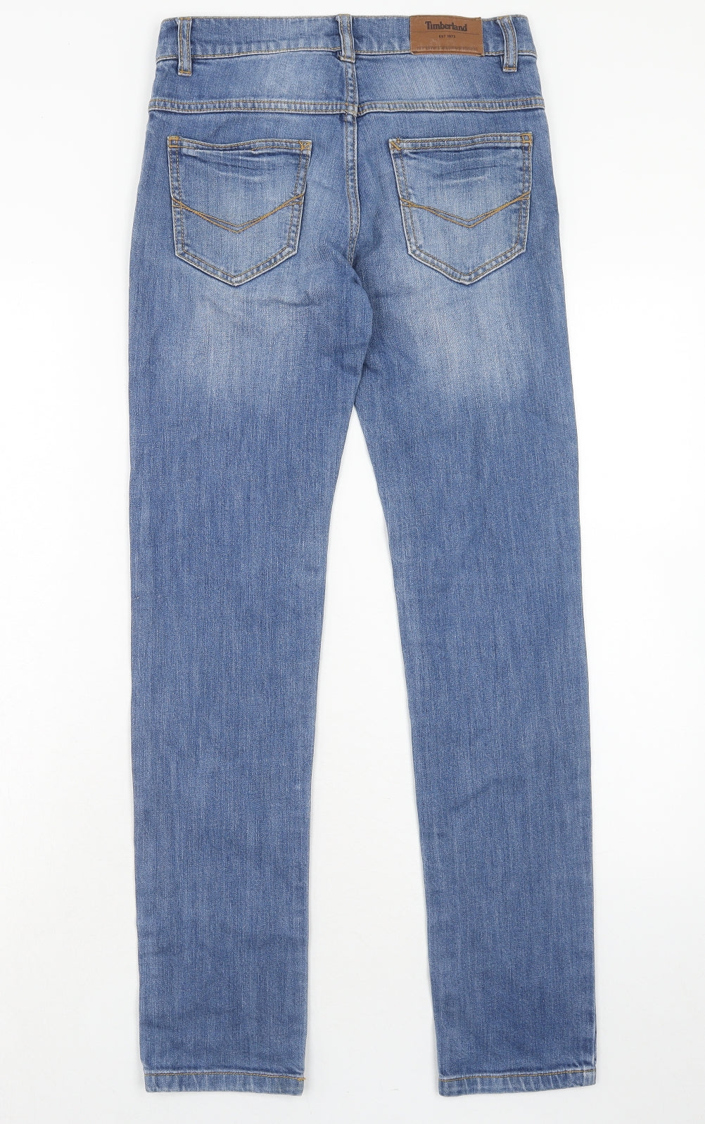 Timberland Boys Blue Cotton Skinny Jeans Size 14 Years Slim Zip