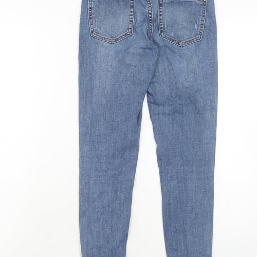 Zara Womens Blue Cotton Skinny Jeans Size 6 Regular Zip