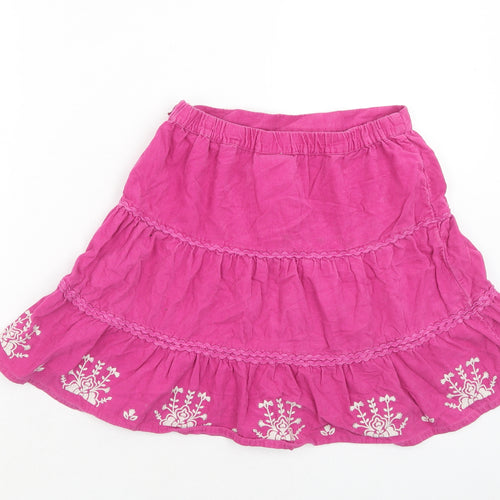John Lewis Girls Pink Cotton Flare Skirt Size 10 Years Regular Zip - Tiered