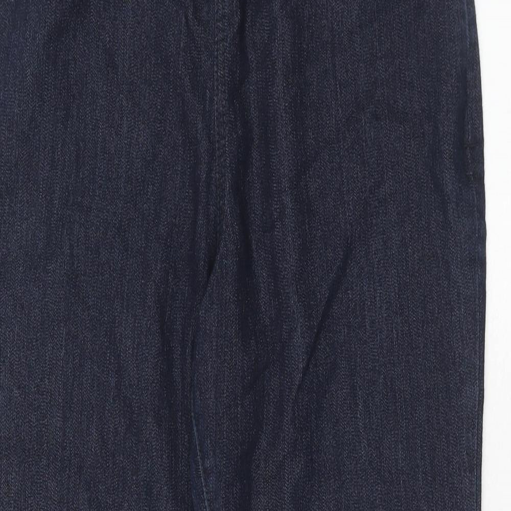 Marks and Spencer Womens Blue Cotton Skinny Jeans Size 12 Regular Zip