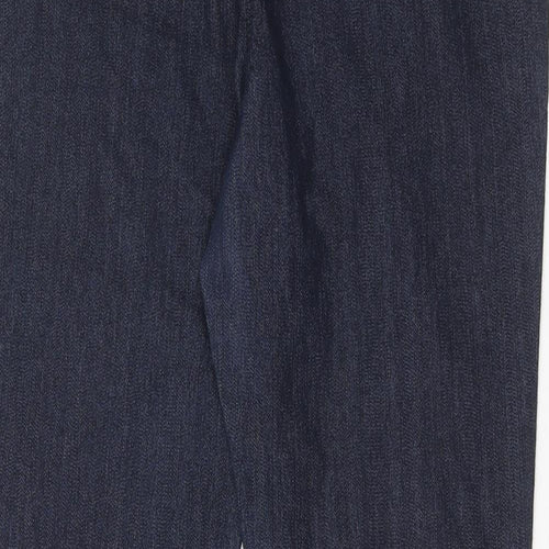 Marks and Spencer Womens Blue Cotton Skinny Jeans Size 12 Regular Zip