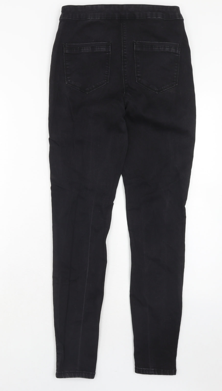Matalan Womens Black Cotton Skinny Jeans Size 14 Regular Zip