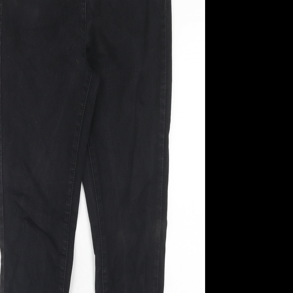 Matalan Womens Black Cotton Skinny Jeans Size 14 Regular Zip