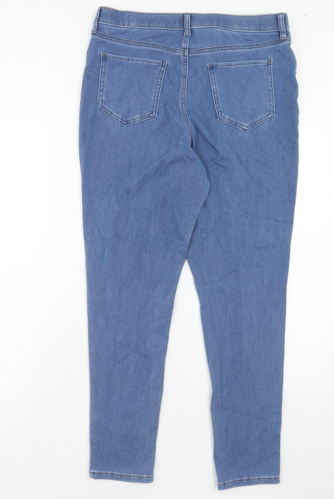 F&F Womens Blue Cotton Skinny Jeans Size 16 Regular Button