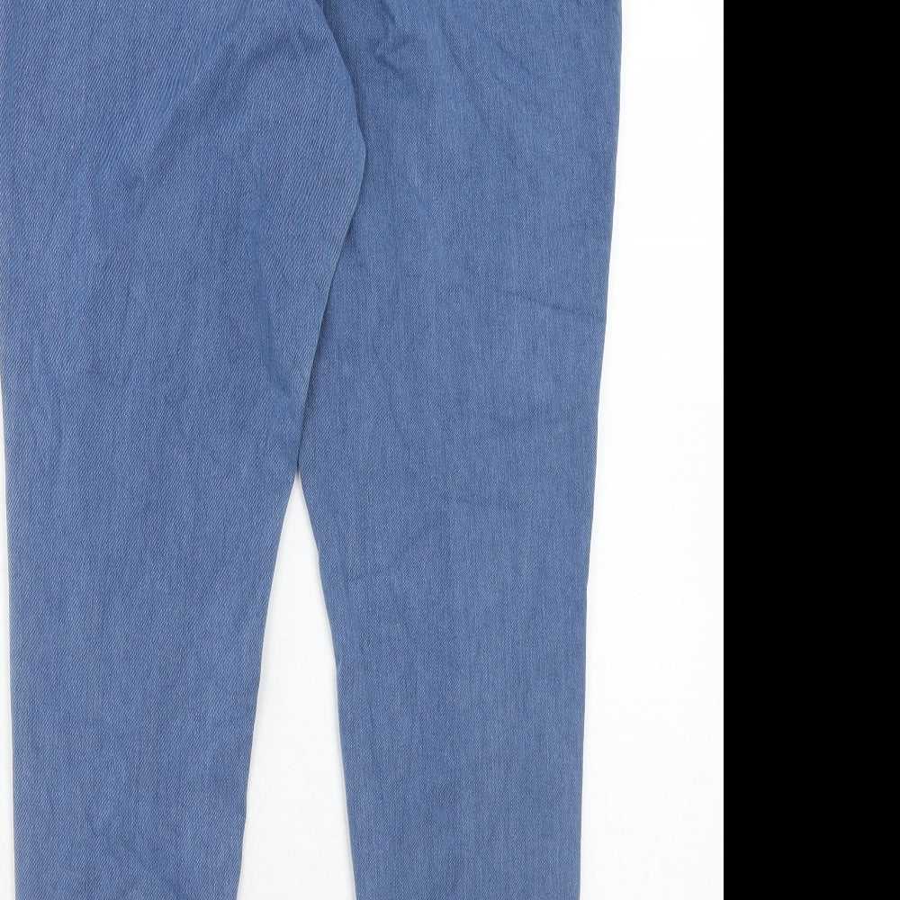 F&F Womens Blue Cotton Skinny Jeans Size 16 Regular Button