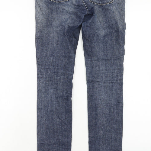 Topshop Womens Blue Cotton Skinny Jeans Size 25 in L32 in Regular Zip