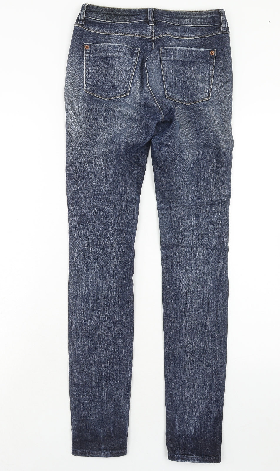 Topshop Womens Blue Cotton Skinny Jeans Size 25 in L32 in Regular Zip