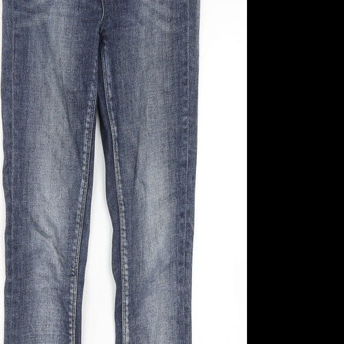 Topshop Womens Blue Cotton Skinny Jeans Size 25 in L32 in Regular Zip