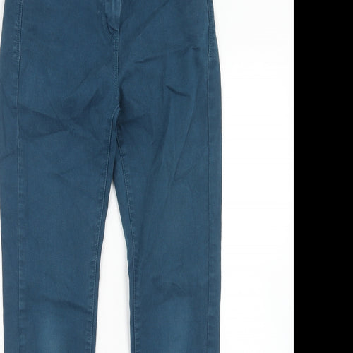 Marks and Spencer Womens Blue Cotton Skinny Jeans Size 8 Regular Zip