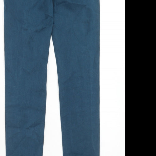 Marks and Spencer Womens Blue Cotton Skinny Jeans Size 8 Regular Zip