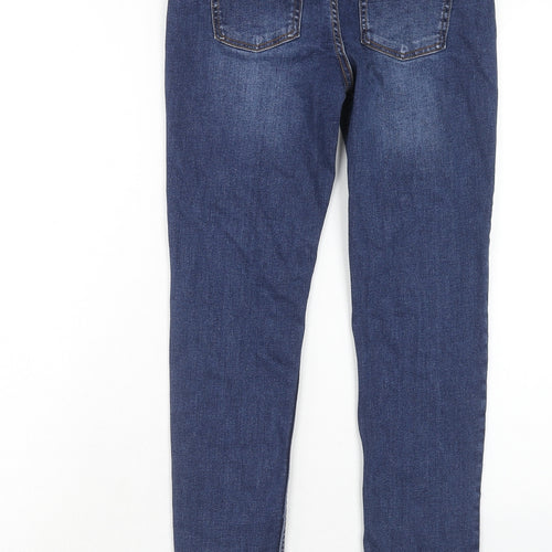 Denim & Co. Boys Blue Cotton Skinny Jeans Size 12-13 Years Regular Zip