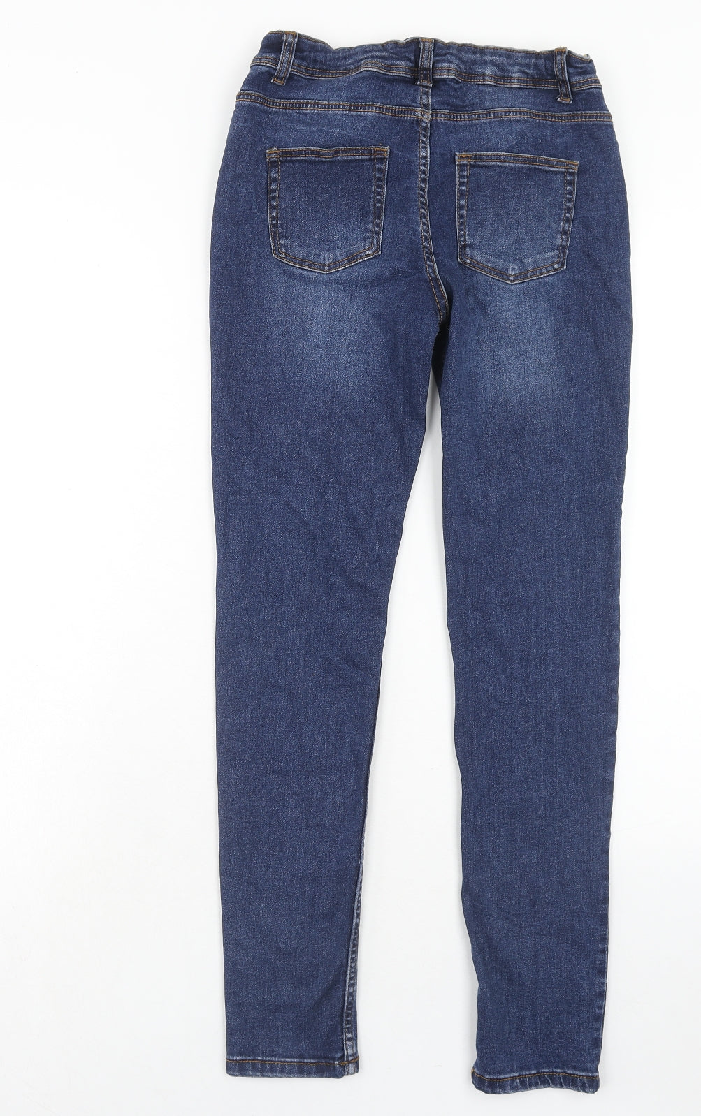 Denim & Co. Boys Blue Cotton Skinny Jeans Size 12-13 Years Regular Zip