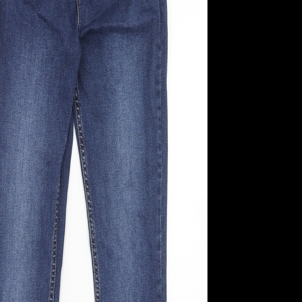 Denim & Co. Boys Blue Cotton Skinny Jeans Size 12-13 Years Regular Zip