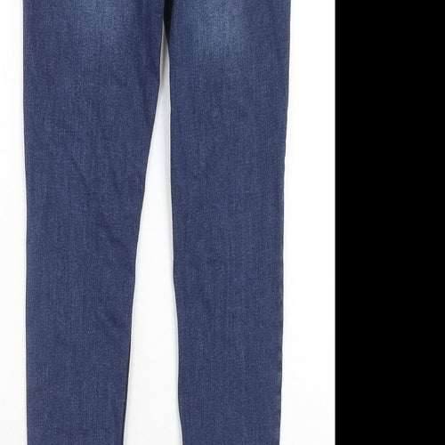 Denim & Co. Boys Blue Cotton Skinny Jeans Size 12-13 Years Regular Zip