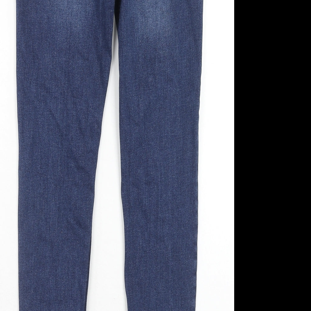 Denim & Co. Boys Blue Cotton Skinny Jeans Size 12-13 Years Regular Zip