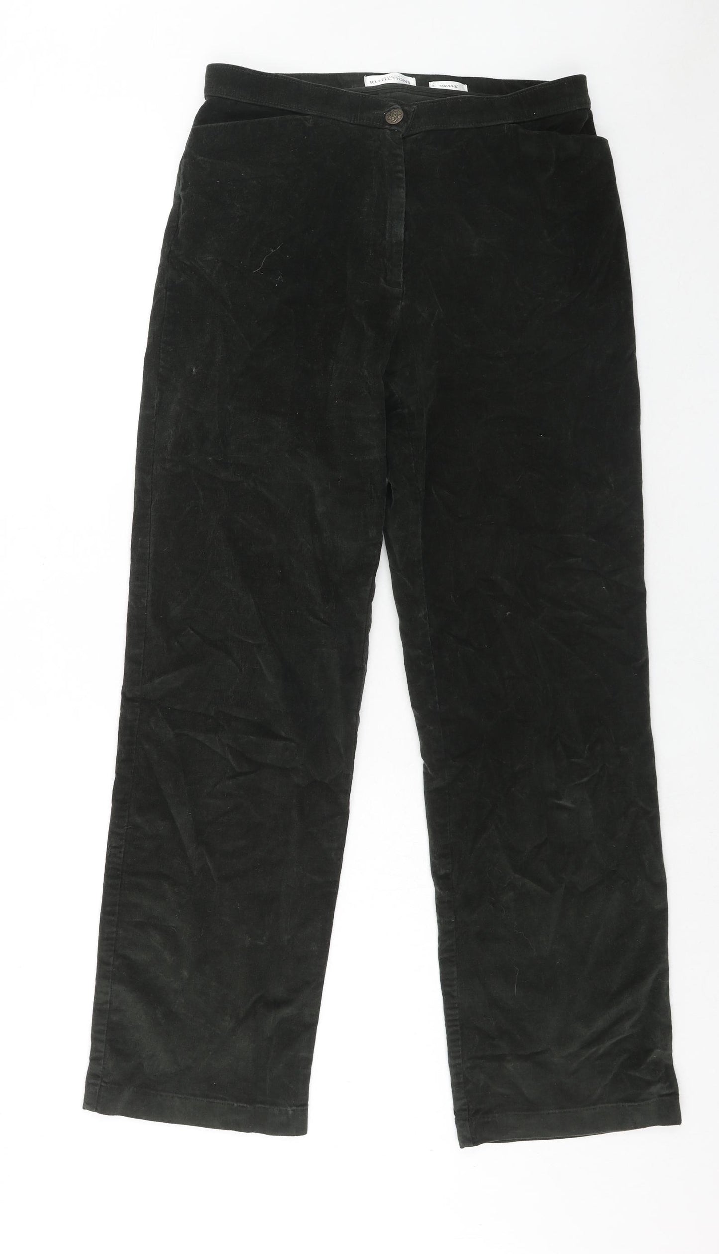 Northern Reflections Womens Green Cotton Trousers Size 8 Regular Zip
