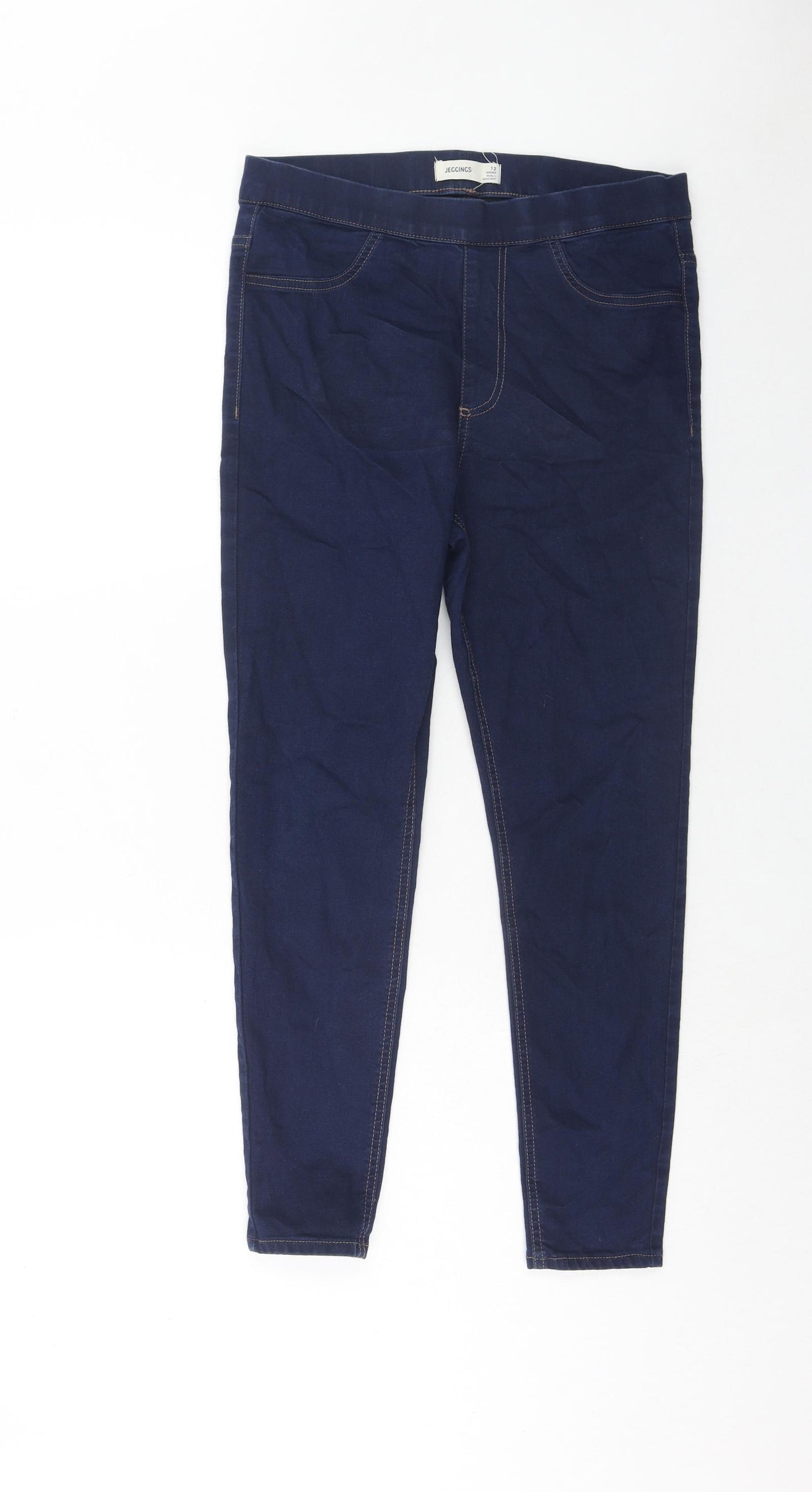 Marks and Spencer Womens Blue Cotton Jegging Jeans Size 12 Regular