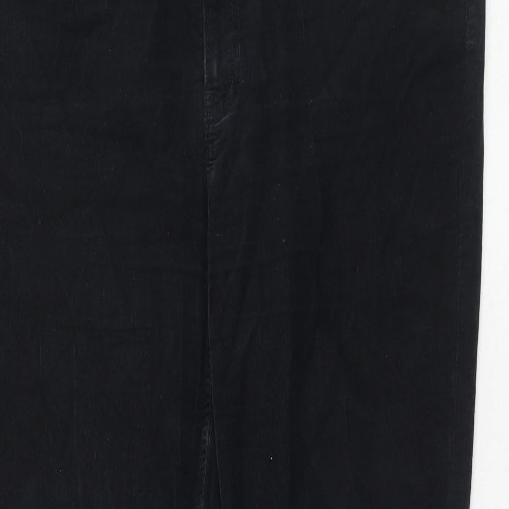 Marks and Spencer Womens Blue Cotton Trousers Size 16 Regular Zip