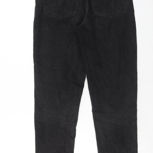 Denim & Co. Womens Black Cotton Straight Jeans Size 8 Regular Zip