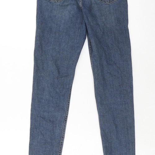Topshop Womens Blue Cotton Skinny Jeans Size 25 in L34 in Regular Zip