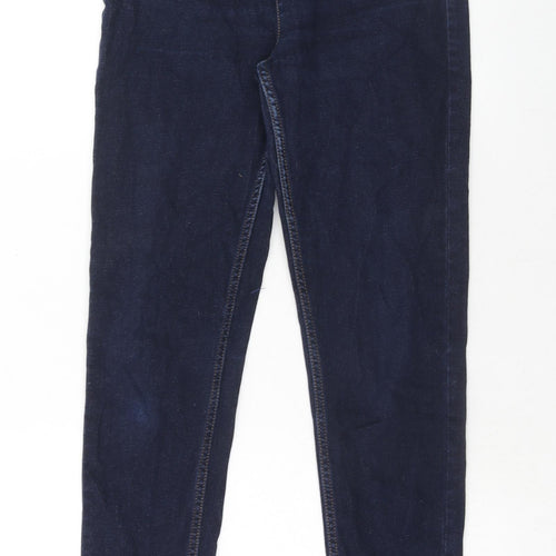 Marks and Spencer Womens Blue Cotton Skinny Jeans Size 8 Regular Zip