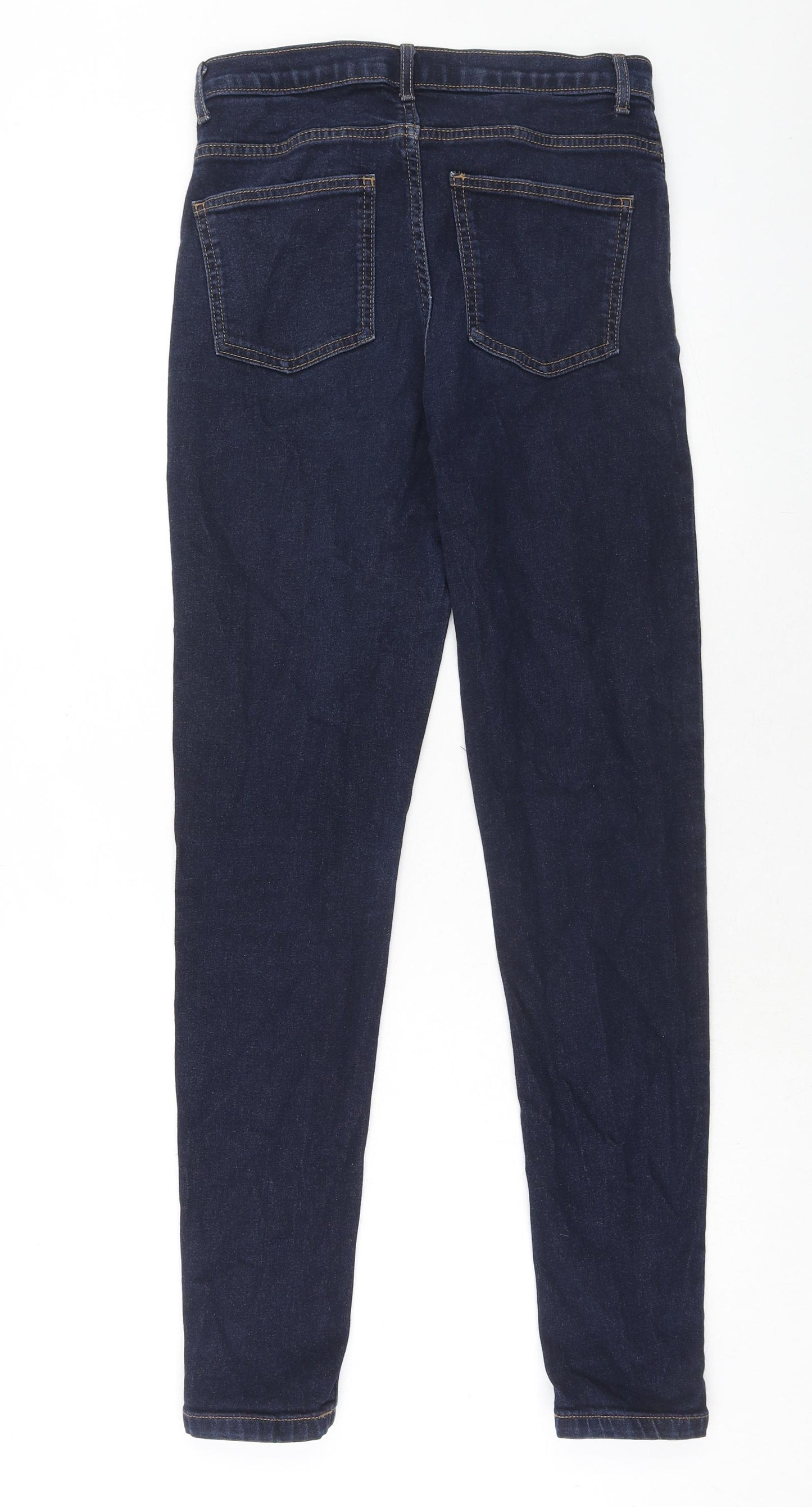 Marks and Spencer Womens Blue Cotton Skinny Jeans Size 8 Regular Zip