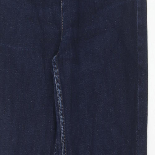 Marks and Spencer Womens Blue Cotton Skinny Jeans Size 8 Regular Zip