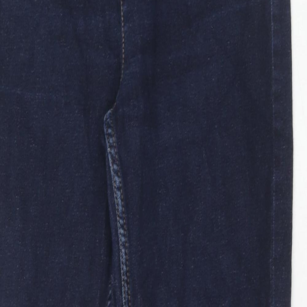 Marks and Spencer Womens Blue Cotton Skinny Jeans Size 8 Regular Zip