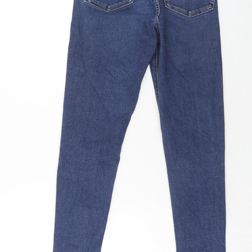 Topshop Womens Blue Cotton Skinny Jeans Size 25 in L34 in Regular Zip