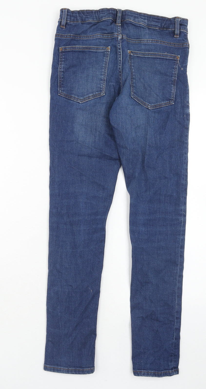 NEXT Boys Blue Cotton Skinny Jeans Size 14 Years Regular Zip