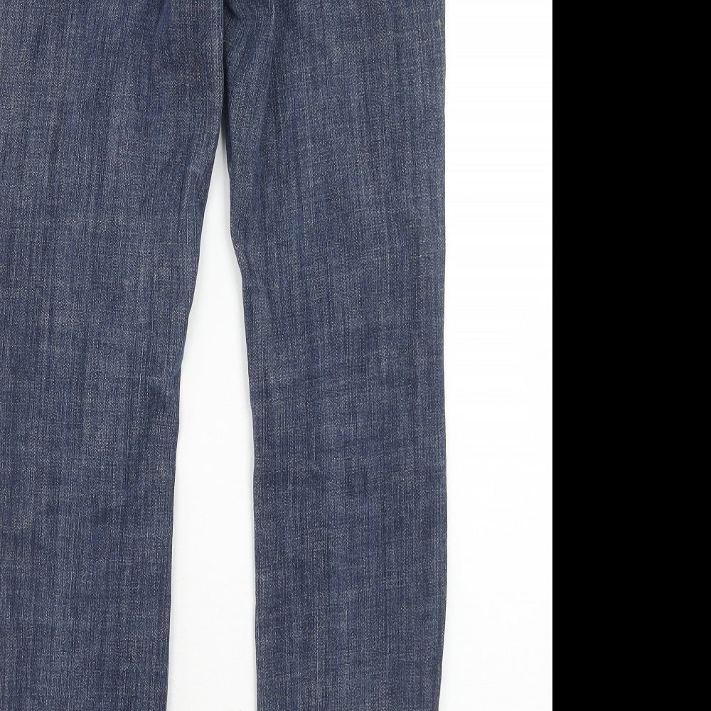 NEXT Womens Blue Cotton Straight Jeans Size 8 Regular Zip