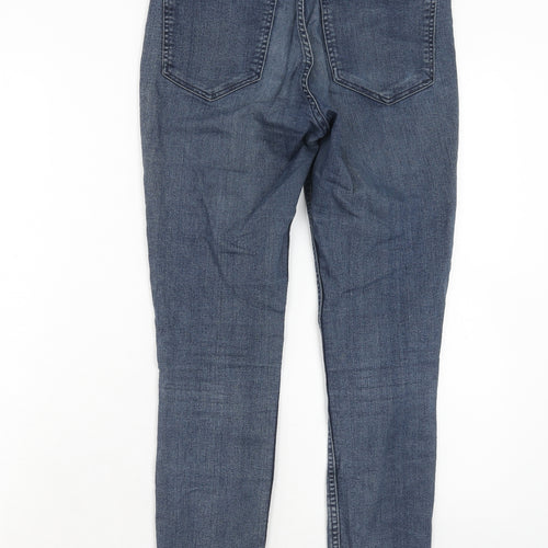 H&M Womens Blue Cotton Skinny Jeans Size 8 Regular Zip
