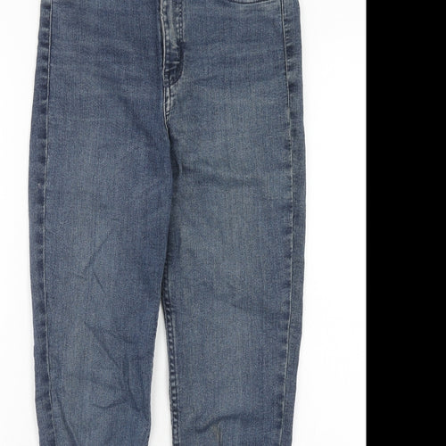H&M Womens Blue Cotton Skinny Jeans Size 8 Regular Zip