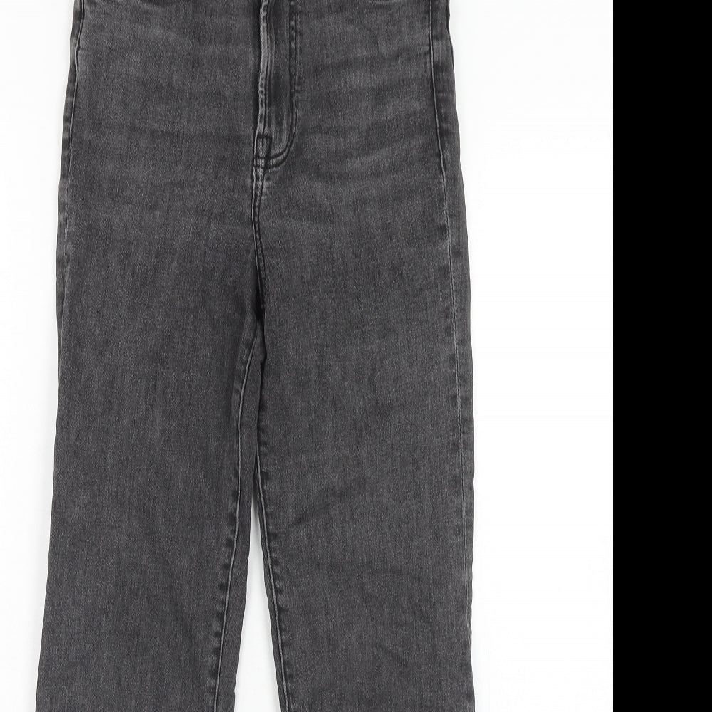 Mango Womens Black Cotton Bootcut Jeans Size 8 Regular Zip