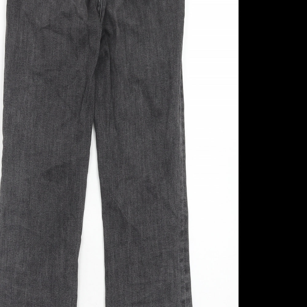 Mango Womens Black Cotton Bootcut Jeans Size 8 Regular Zip
