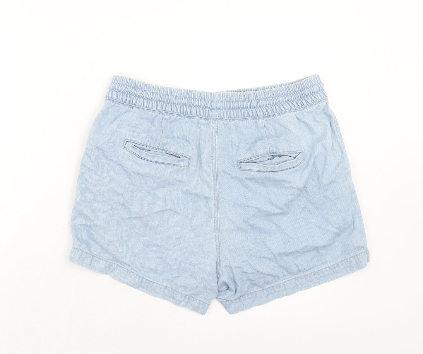 Gap Womens Blue Cotton Basic Shorts Size M Regular Drawstring