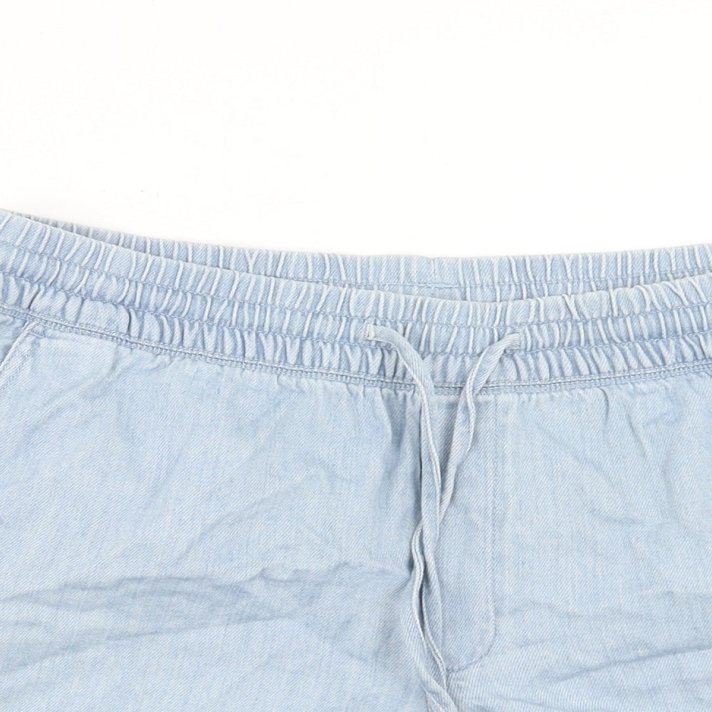 Gap Womens Blue Cotton Basic Shorts Size M Regular Drawstring