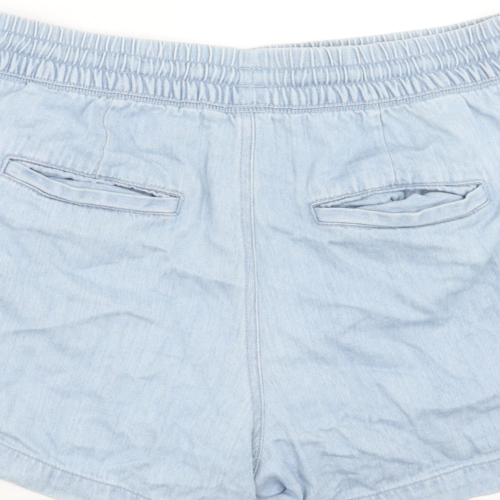 Gap Womens Blue Cotton Basic Shorts Size M Regular Drawstring