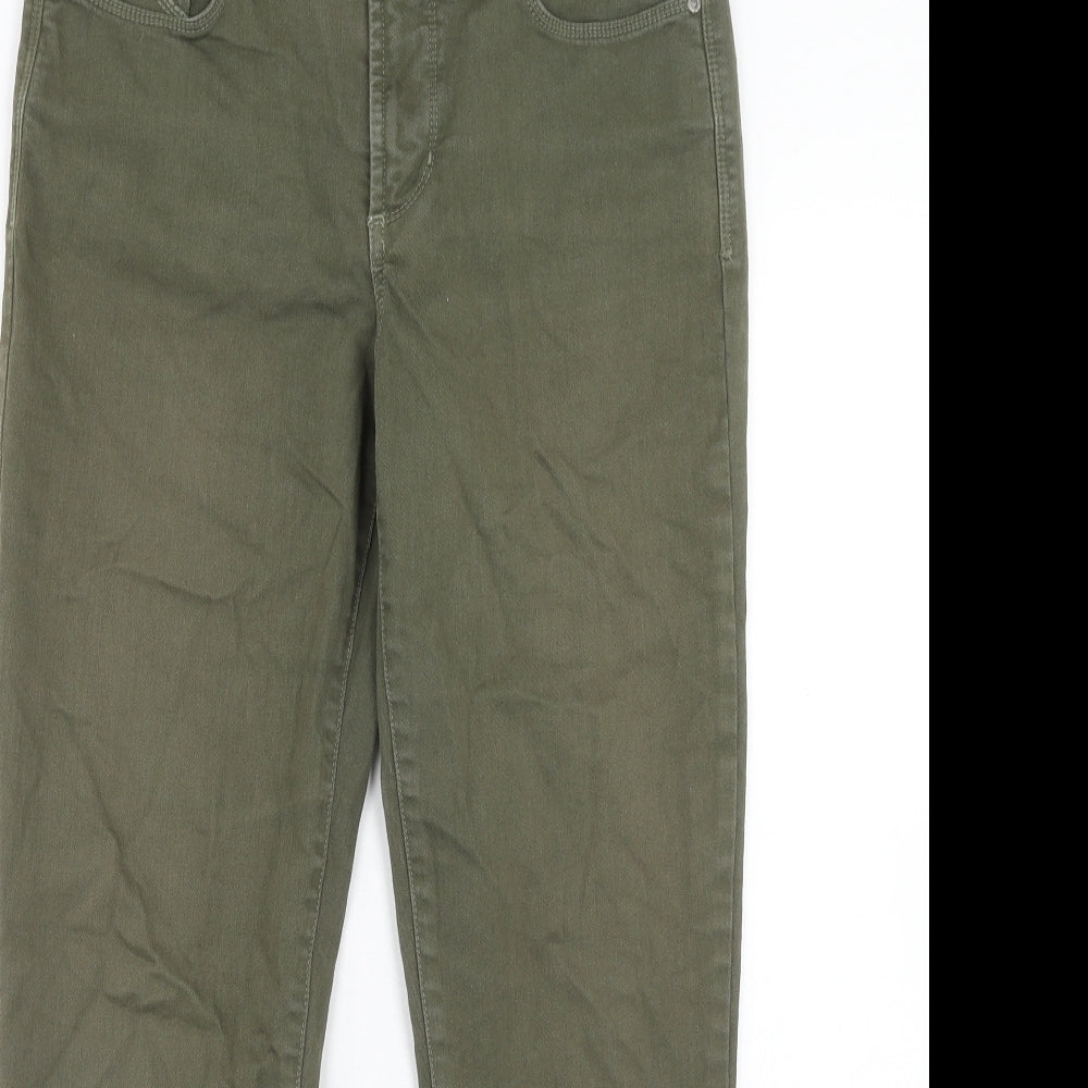 NYDJ Womens Green Cotton Straight Jeans Size 10 Regular Zip