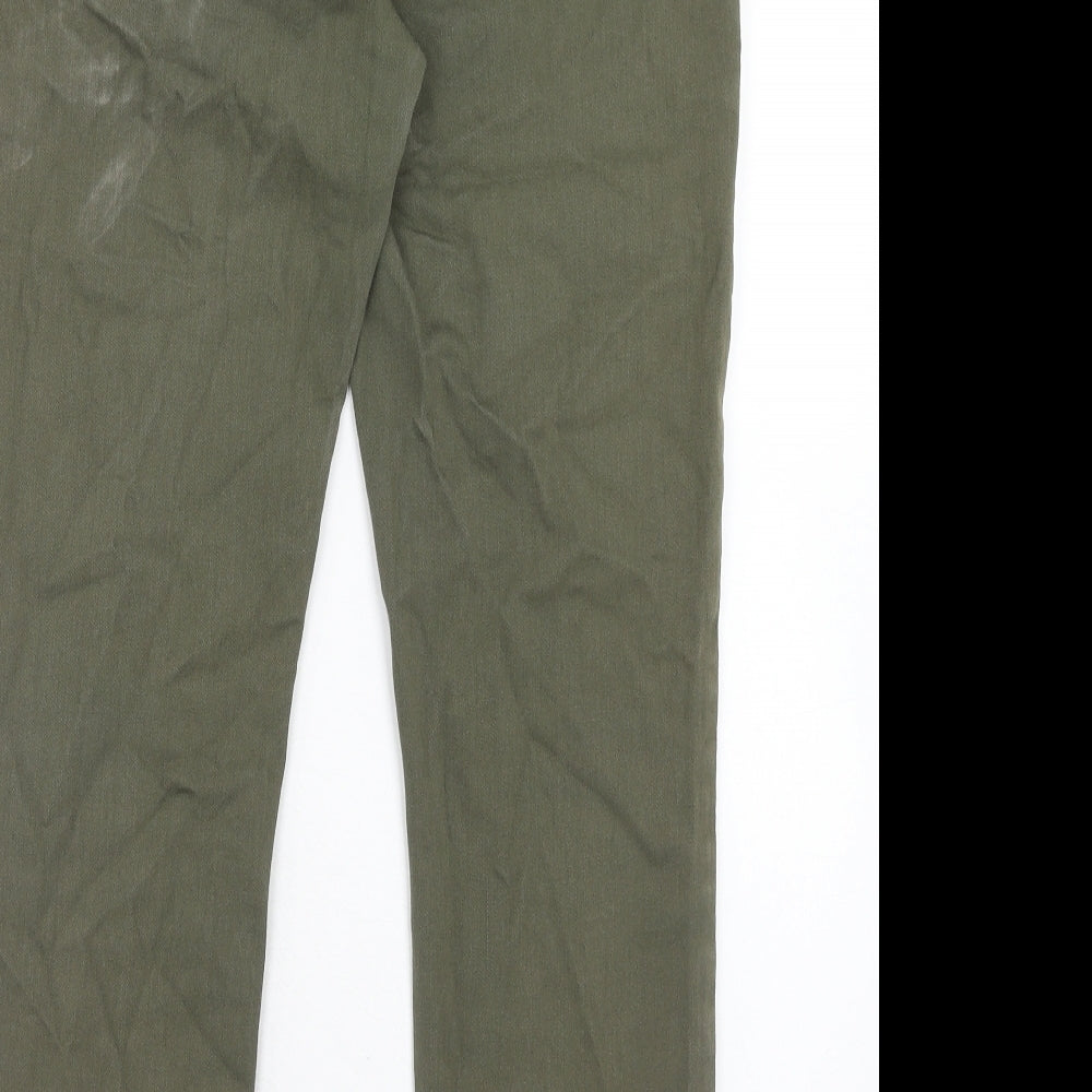 NYDJ Womens Green Cotton Straight Jeans Size 10 Regular Zip