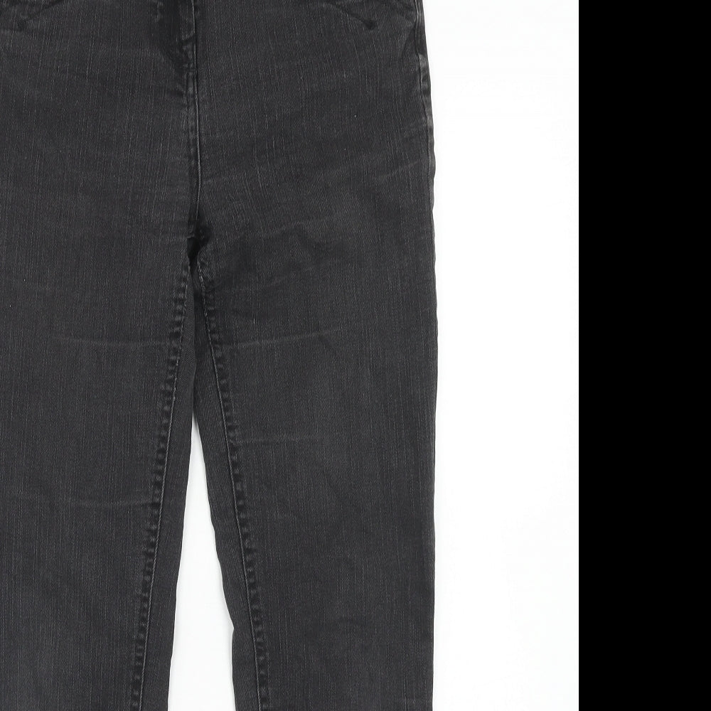 TU Womens Black Cotton Straight Jeans Size 10 Regular Zip